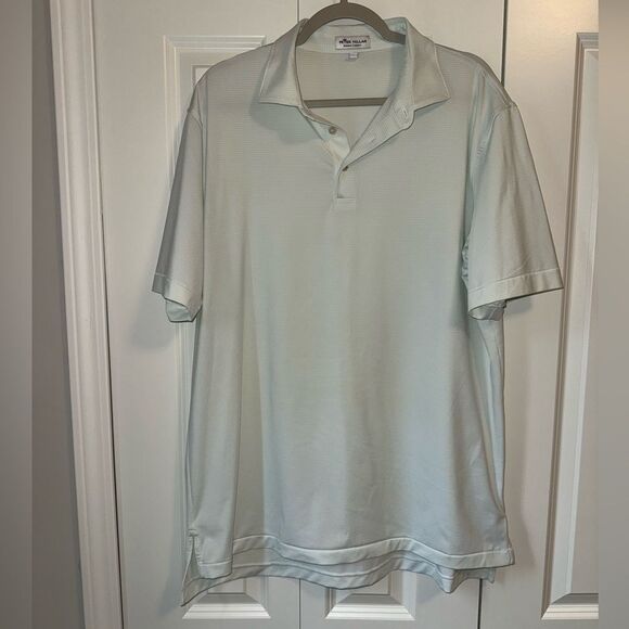 PETER MILLAR LIGHTWEIGHT MENS GOLF TEE STRIPED SUMMER COMFORT STYLE COLLARED - Picture 1 of 5